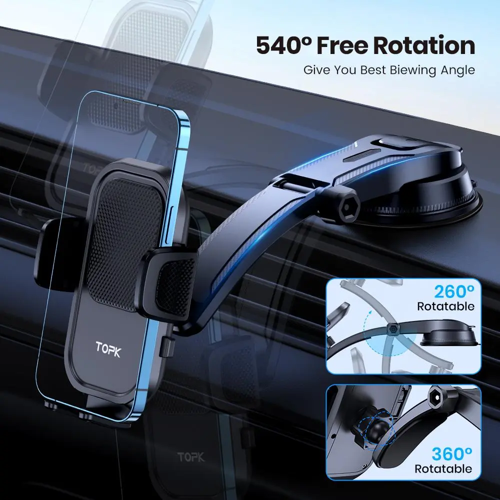 360° Rotation Suction Cup Car Phone Holder - Image 3
