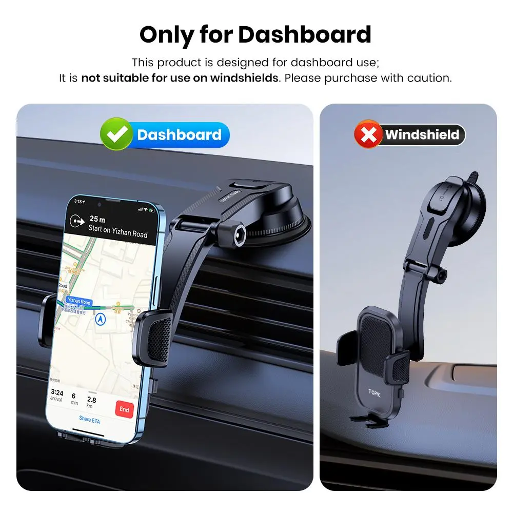 360° Rotation Suction Cup Car Phone Holder - Image 6