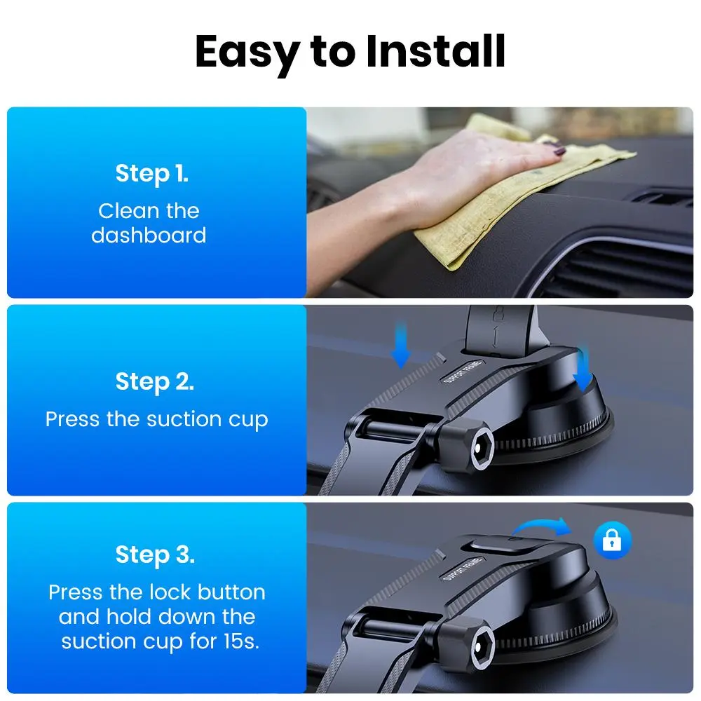360° Rotation Suction Cup Car Phone Holder - Image 8