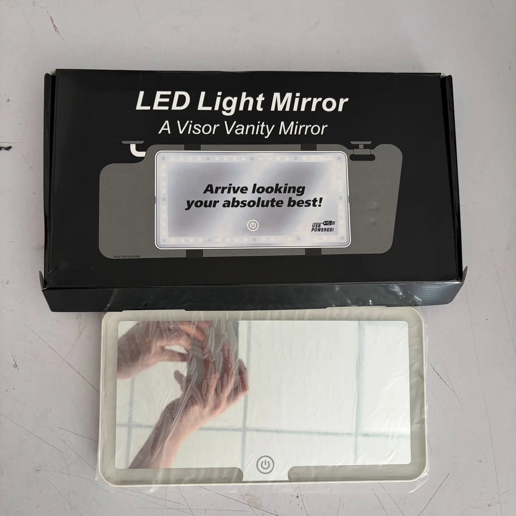 LED Car Visor Vanity Mirror with Touchscreen Control - Image 6