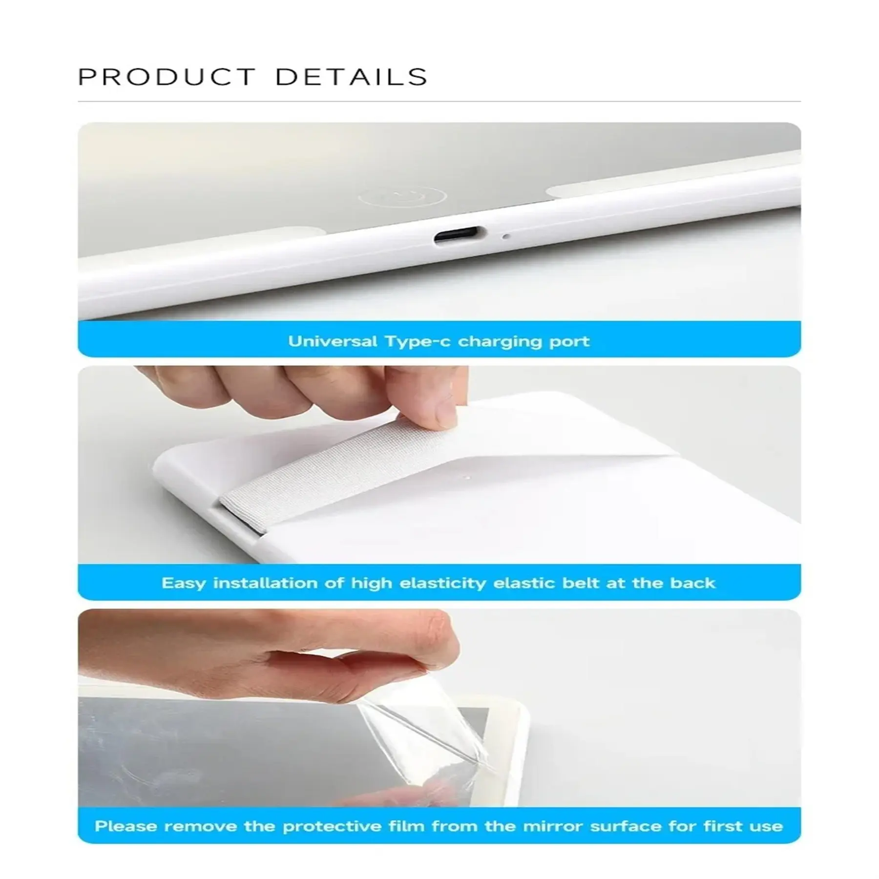 LED Car Visor Vanity Mirror with Touchscreen Control - Image 9